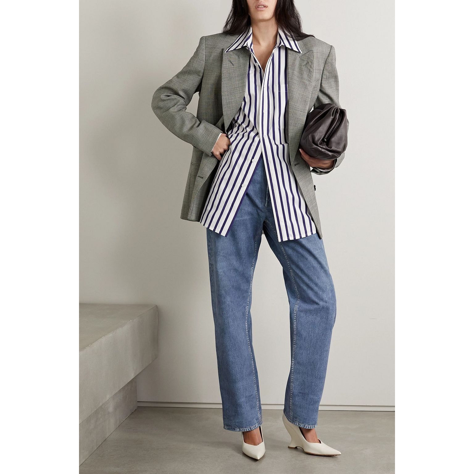 Nwt Stella Mccartney Black & White Oversized Double Breasted Blazer 48 / 12